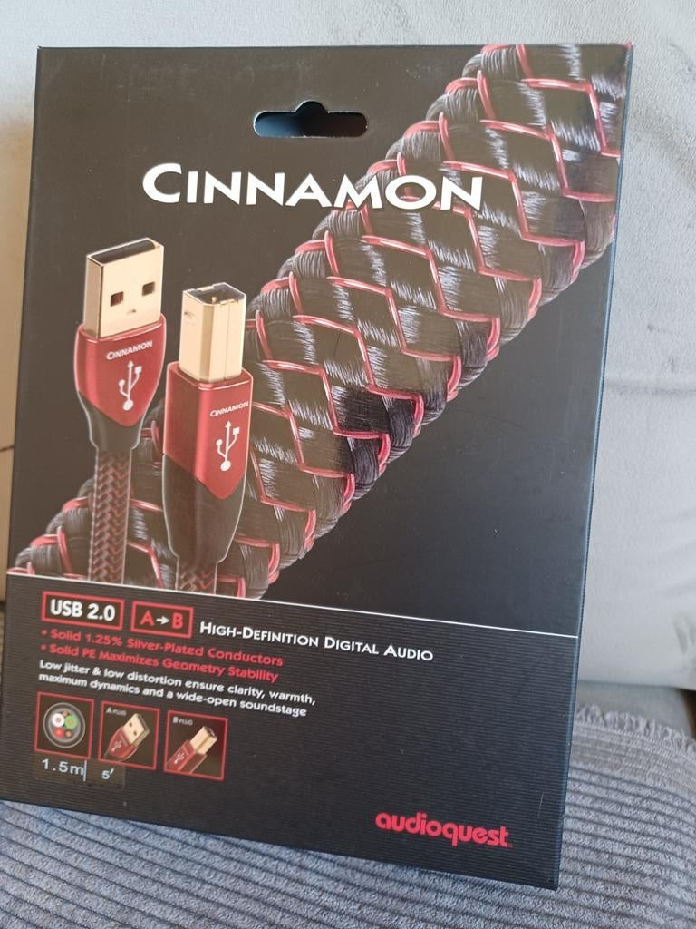 AudioQuest Cinnamon USB 2.0 A-B kabel 1.5m, Ophalen of Verzenden