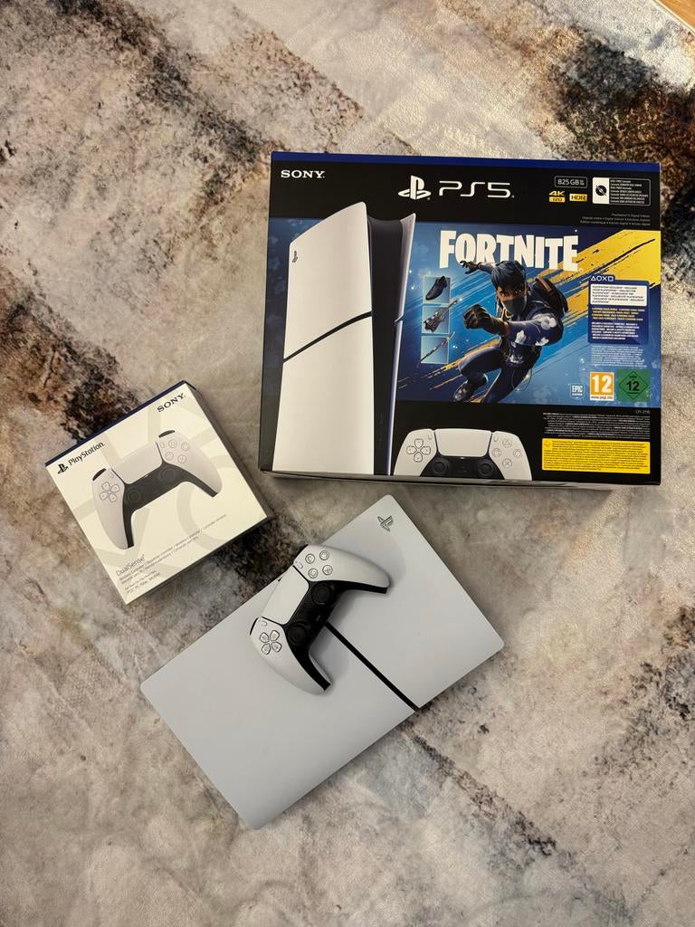 PlayStation 5 Slim Digital Edition met extra controller, Ophalen of Verzenden, Zo goed als nieuw