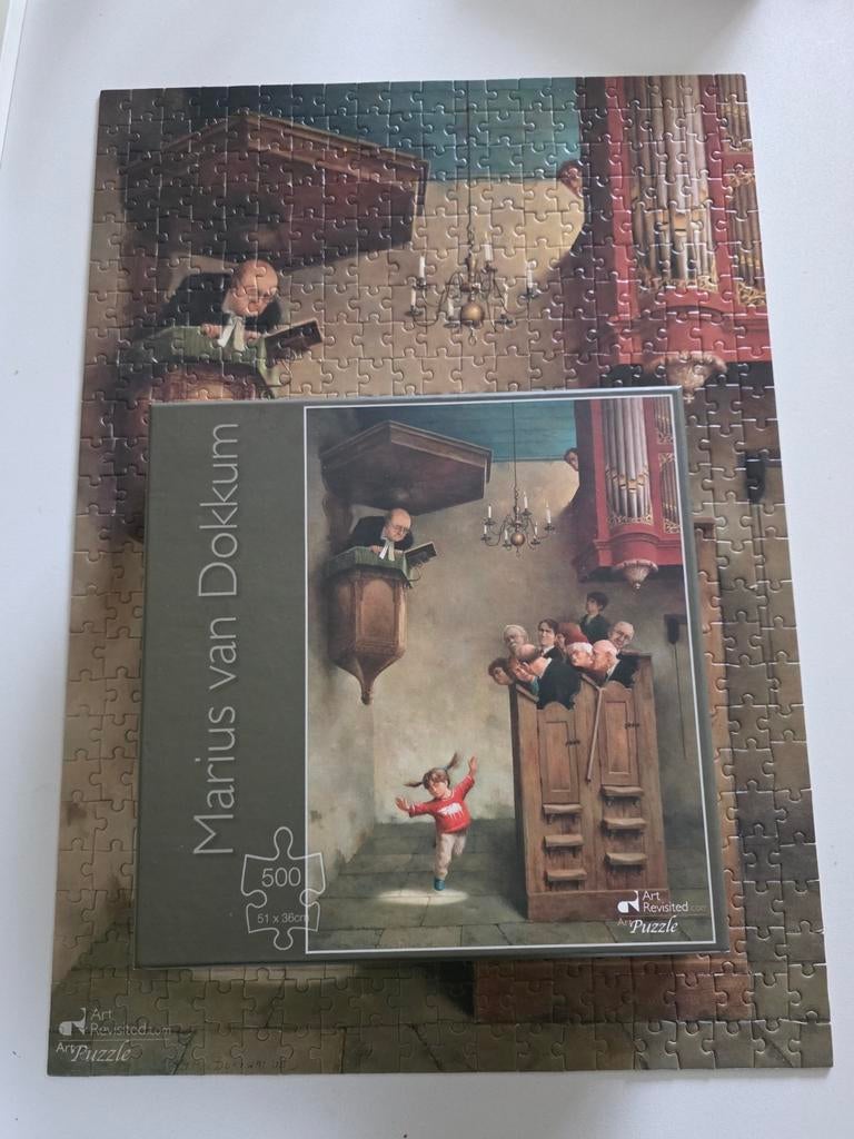 Maris van dokkum dansje in de kerk 500 stukjes compleet, Ophalen of Verzenden, 500 t/m 1500 stukjes, Zo goed als nieuw