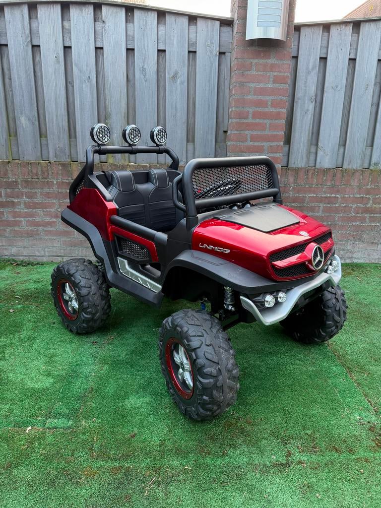 Mercedes Benz Unimog 4x4 24v Elektrische Kinderauto, Ophalen, Zo goed als nieuw, Loopvoertuig