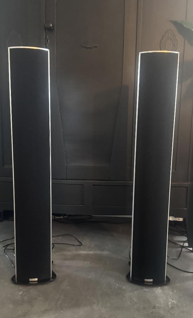 Piega P4 vloerstaande speakers – aluminium design, Gebruikt, 60 tot 120 watt, Front, Rear of Stereo speakers, Ophalen