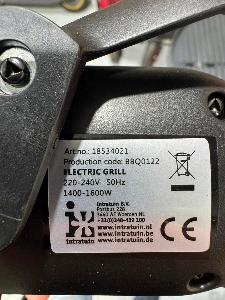 Intratuin elektrische grill, Ophalen of Verzenden, Gebruikt