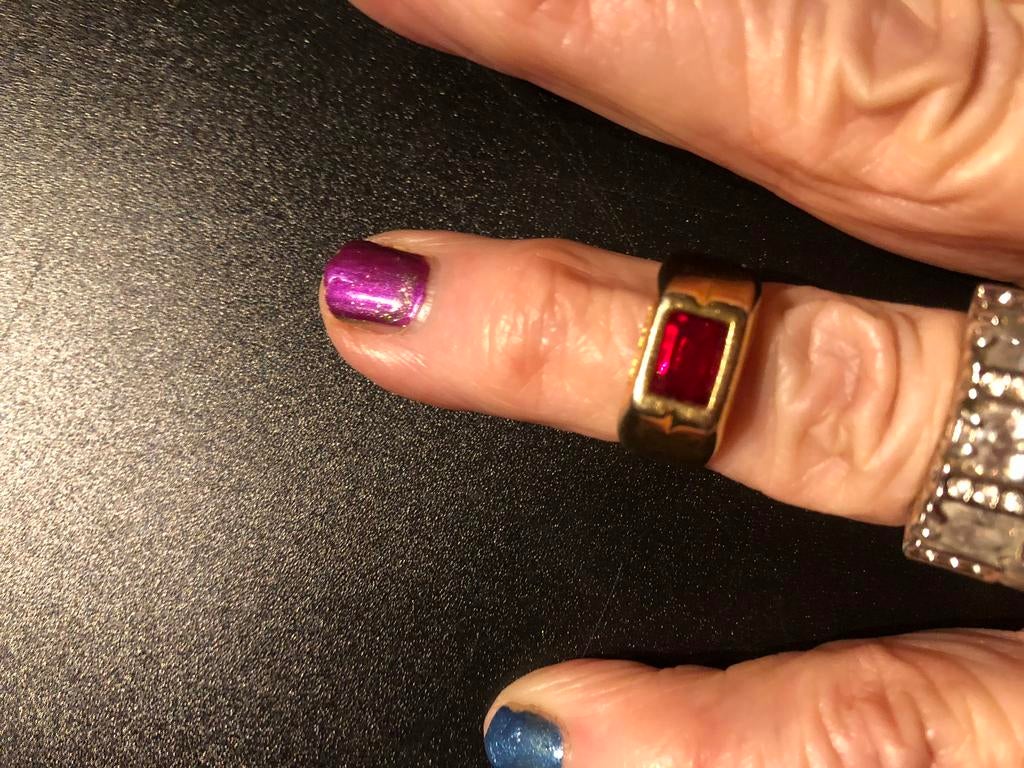 Robijn, Ophalen of Verzenden, Met edelsteen, Dame, Goud