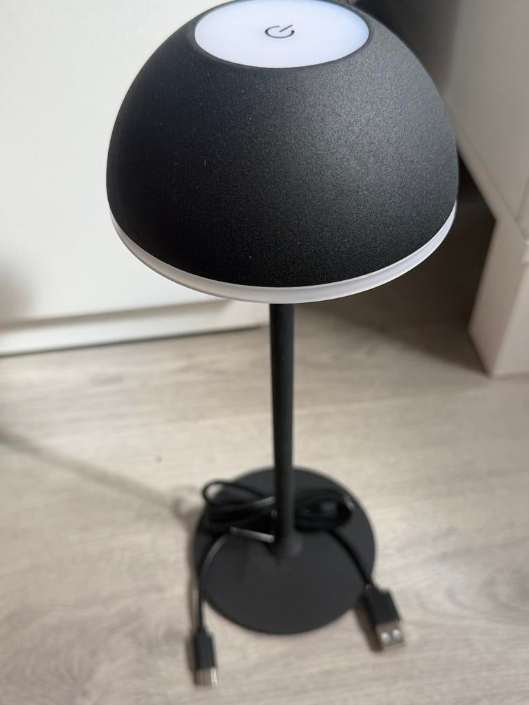 JENS LIVING Oplaadbare LED Tafellamp - Zwart, Ophalen of Verzenden, Zo goed als nieuw, Metaal, Minder dan 50 cm