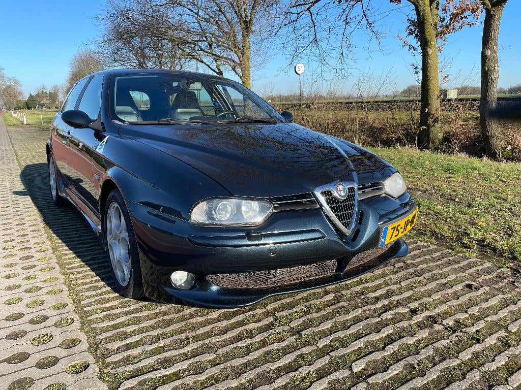 Alfa Romeo 156 3.2 V6 GTA Sportwagon 2002 Blauw Falco tuning, Voorwielaandrijving, Zwart, Stoelverwarming, Handgeschakeld