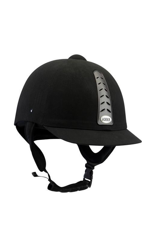 Zwarte Horka Hawk cap maat 52 53 54 55 56 57 58 59 60 en 61, Dieren en Toebehoren, Paardrijkleding, Nieuw, Dames, Heren, Kinderen