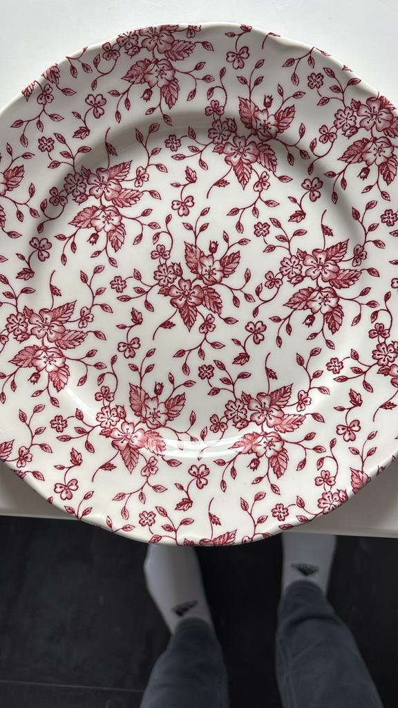 GEZOCHT: Platte borden Royal Tudor 'Bouquet' van Grindley, Ophalen, Gebruikt, Bord(en), Overige stijlen