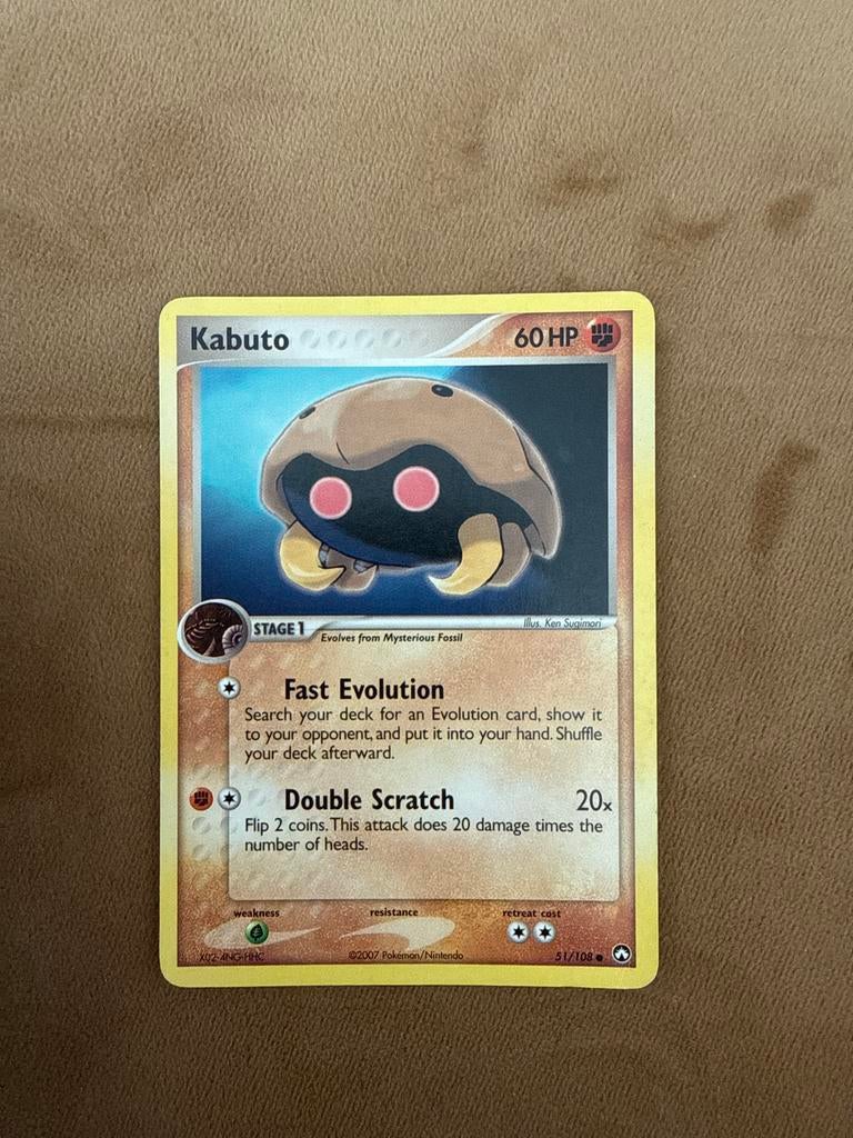 Pokémon kaart Kabuto 51/108, Ophalen of Verzenden, Gebruikt, Losse kaart