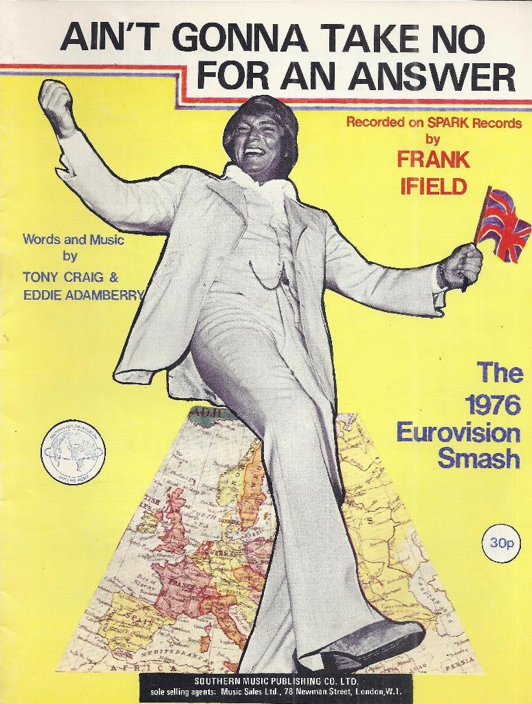 Bo1494 bladmuziek frank ifield eurovisie songfestival 1976, Zang, Gebruikt, Ophalen of Verzenden, Artiest of Componist