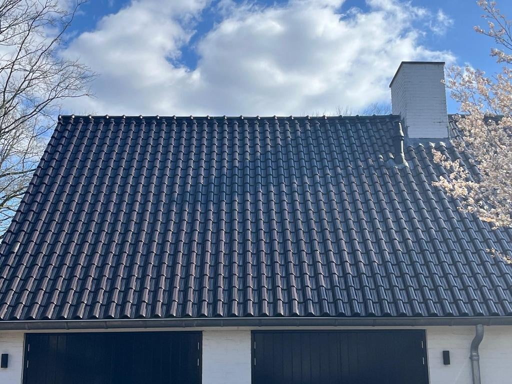 Groot Romaanse pannen geglazuurd, Ophalen of Verzenden, Steen of Klei, 15 m² of meer, Dakpannen