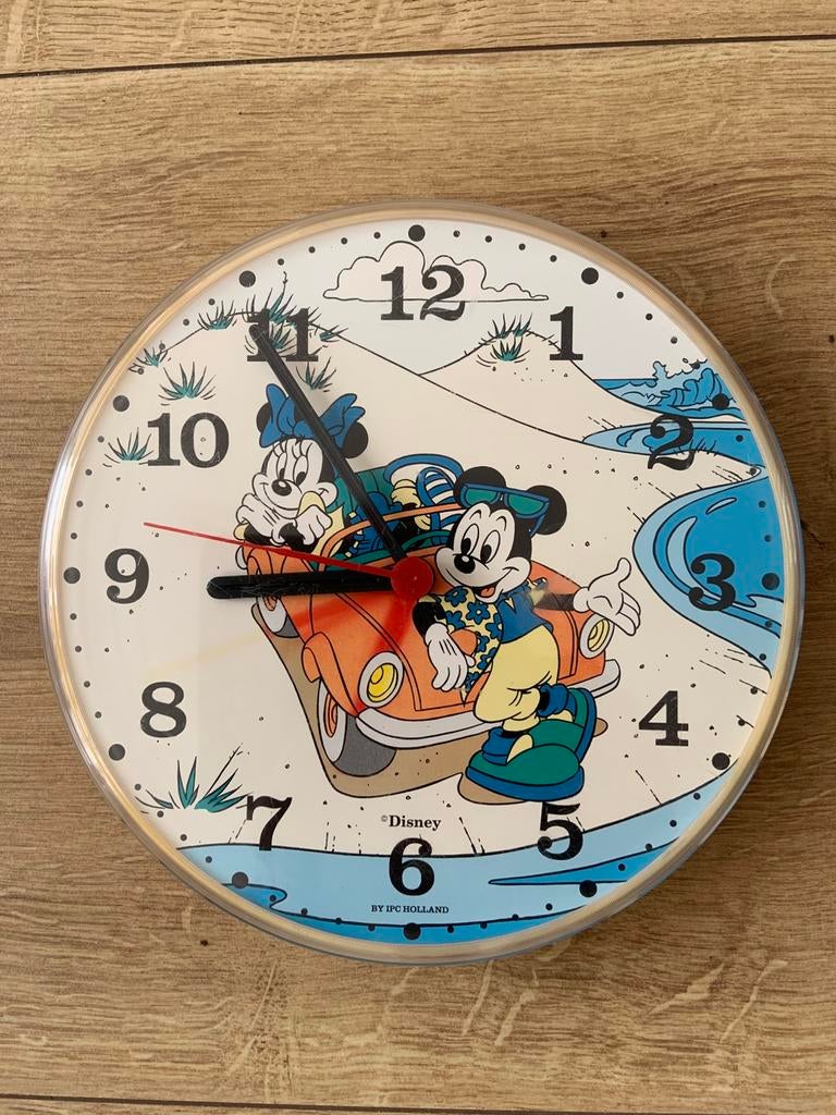 IPC holland disney klok minnie en mickey mouse met auto, Verzamelen, Ophalen of Verzenden, Mickey Mouse, Zo goed als nieuw