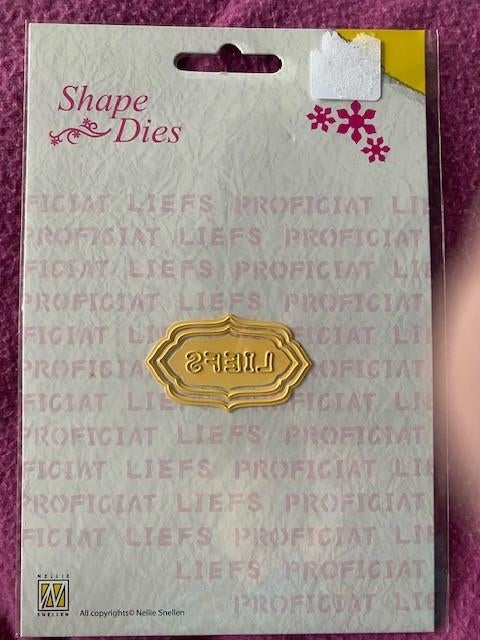 snijmal SD025 Shape dies Nellie Snellen etiket liefs, Ophalen of Verzenden, Nieuw, Overige thema's, Pons of Mal
