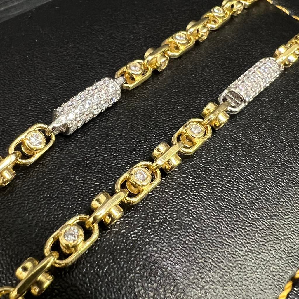 18 karaat gouden ketting massief schakel, Ophalen of Verzenden, Zo goed als nieuw, Goud