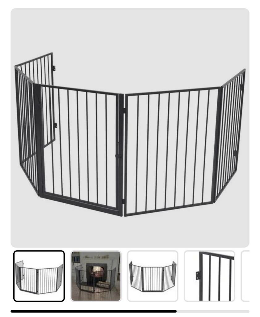 vidaXL Openhaardhek Staal Zwart - Veiligheid en Stijl, Ophalen, Zo goed als nieuw, Vrijstaande haard, Overige soorten