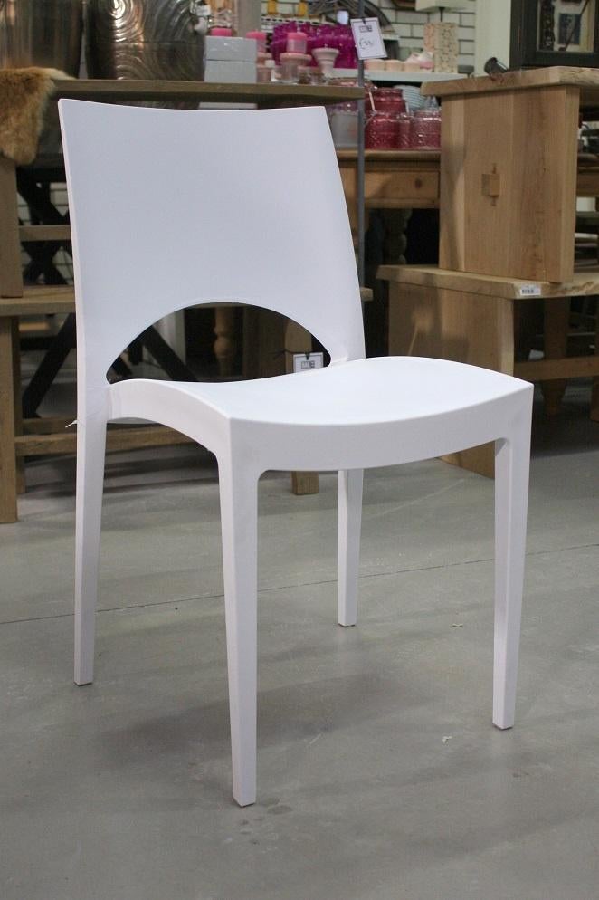 26 x stoel tuinstoel wit kunststof stapelbaar horeca verhuur, Ophalen, Kunststof, Wit, Zo goed als nieuw