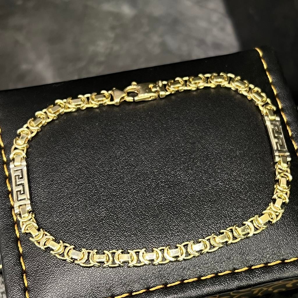 14k gouden armband koningsschakel massief 13,2 gram, Ophalen of Verzenden, Nieuw, Goud