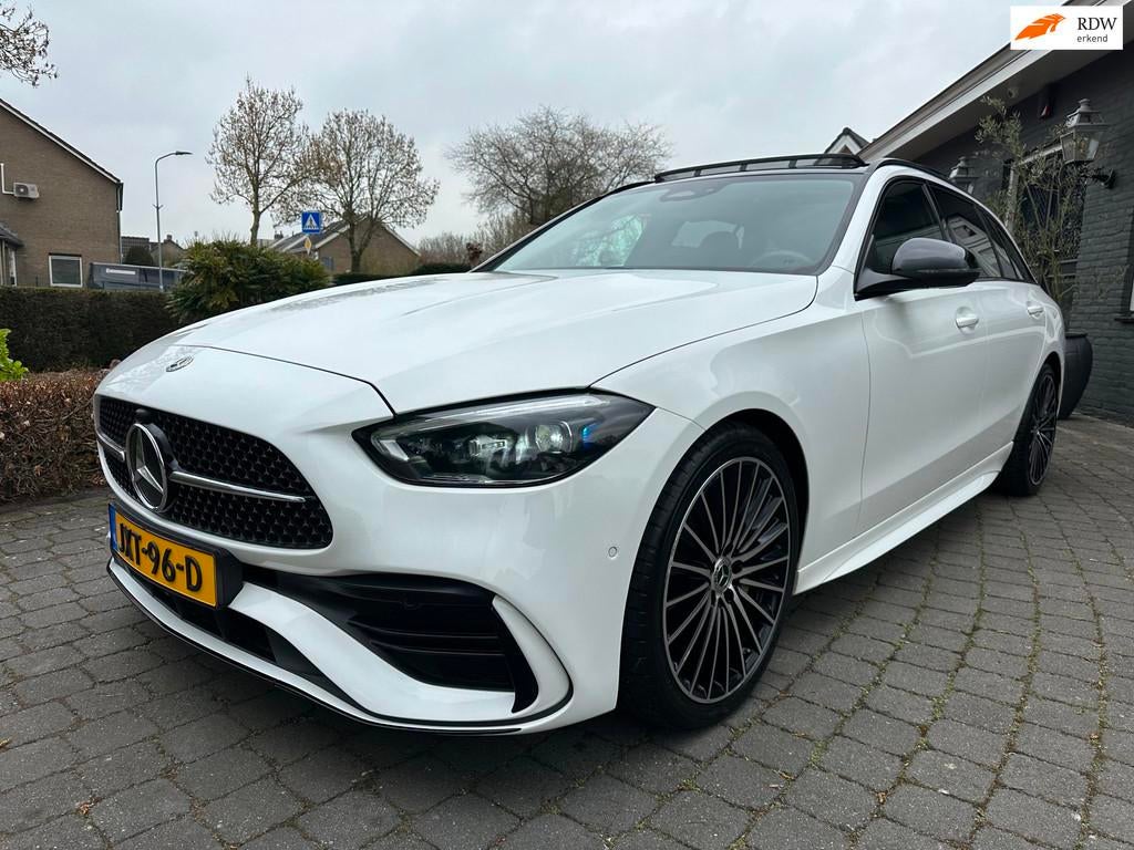 Mercedes-Benz C-klasse Estate 300d AMG Line, Pano, BTW!, Automaat, Achterwielaandrijving, 4 cilinders, Wit