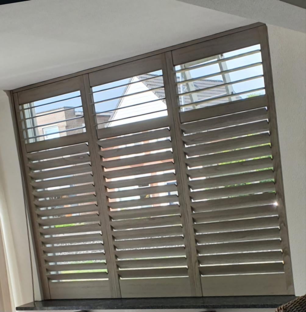 Prachtige houten shutters, Huis en Inrichting, Ophalen, Zo goed als nieuw, 200 cm of meer