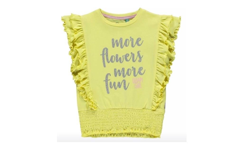 NIEUW Quapi Neon Gele Top Geel Neongeel Topje, Mt. 134 - 140, Kinderen en Baby's, Kinderkleding | Maat 134, Nieuw, Meisje, Shirt of Longsleeve