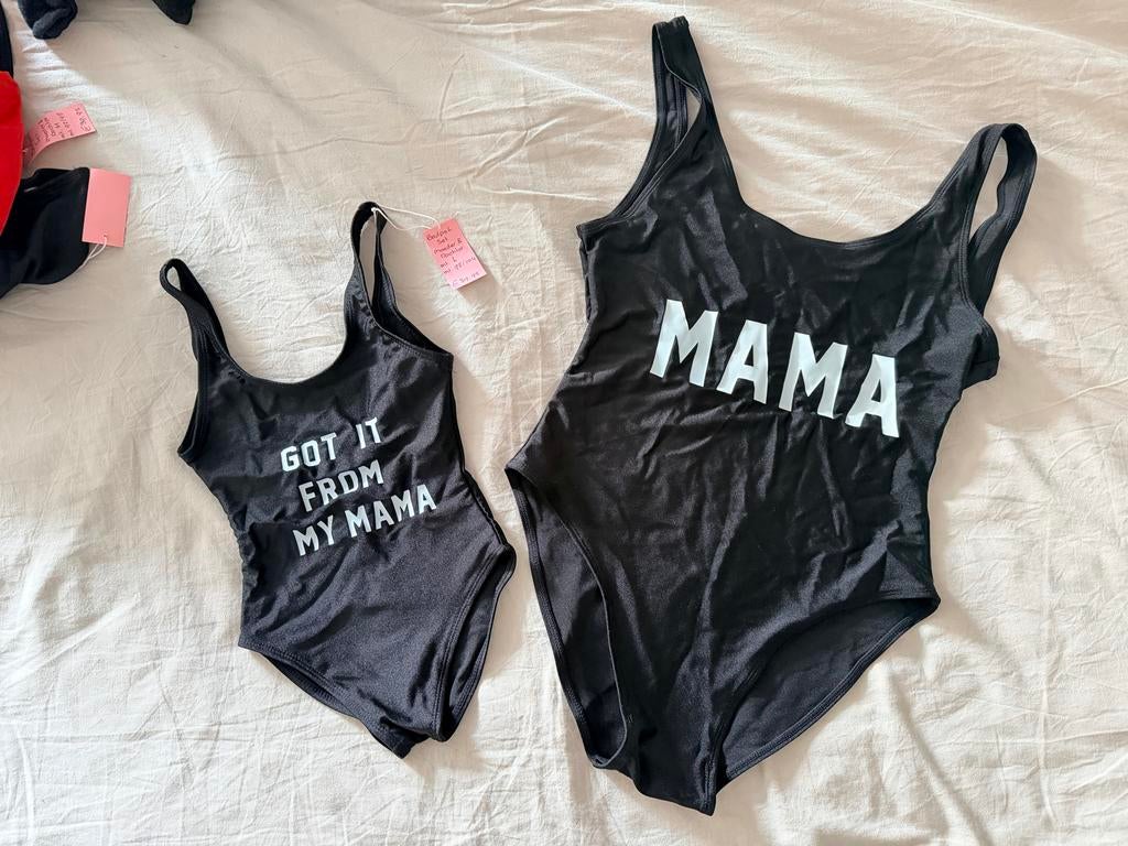 Badpak + mini me badpak, Ophalen of Verzenden, Nieuw, Zwart, Badpak