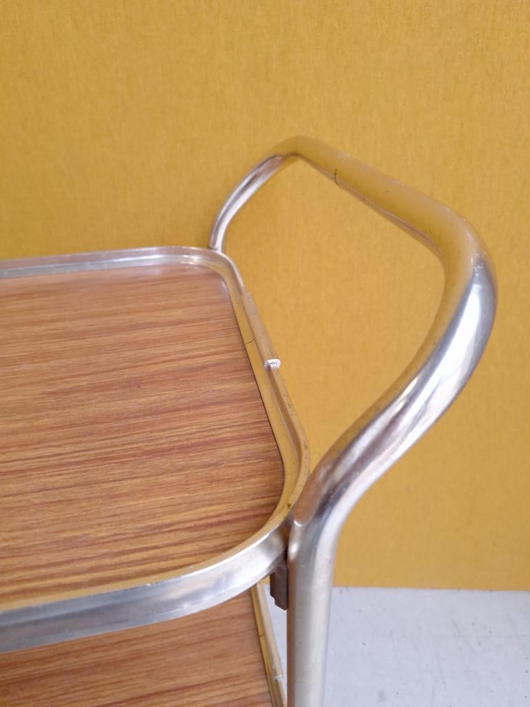 Vintage messing serveerwagen, trolley, dranken wagentje, Ophalen of Verzenden