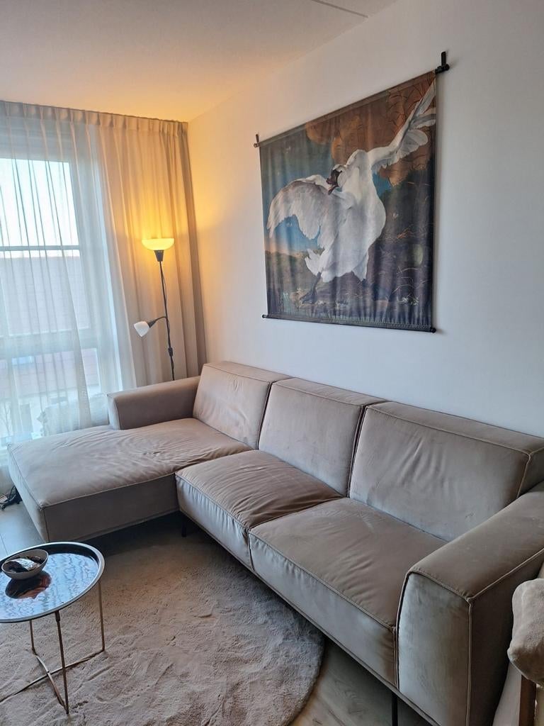 Hoekbank beige, Ophalen, Zo goed als nieuw, Stof, Modern/Japandi