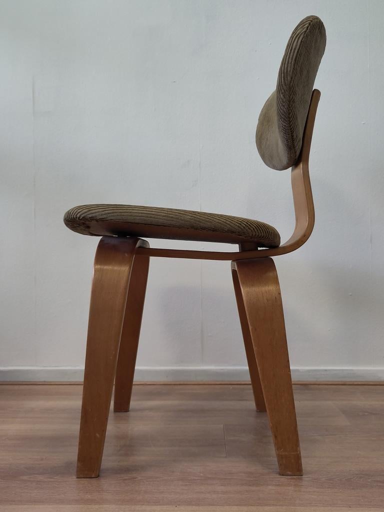 1x vintage Pastoe eetkamerstoel SB02 houten stoel stof, Huis en Inrichting, Stoelen, Ophalen, Gebruikt, ., .