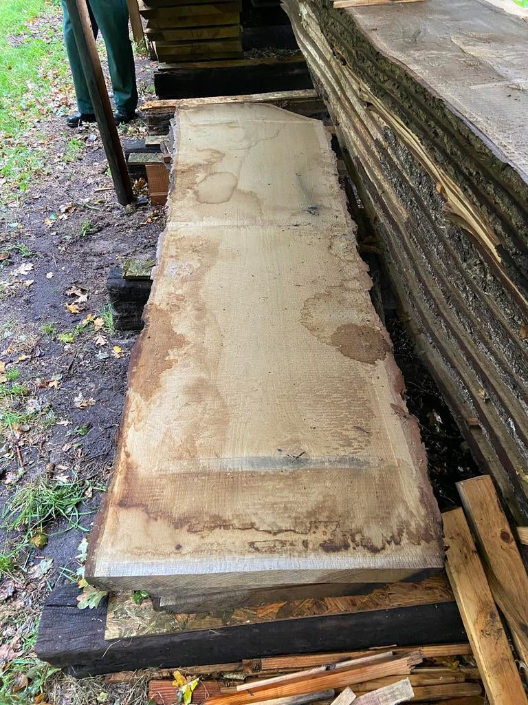 Droog eiken schaaldeel, Ophalen, Zo goed als nieuw, 250 cm of meer, Balken