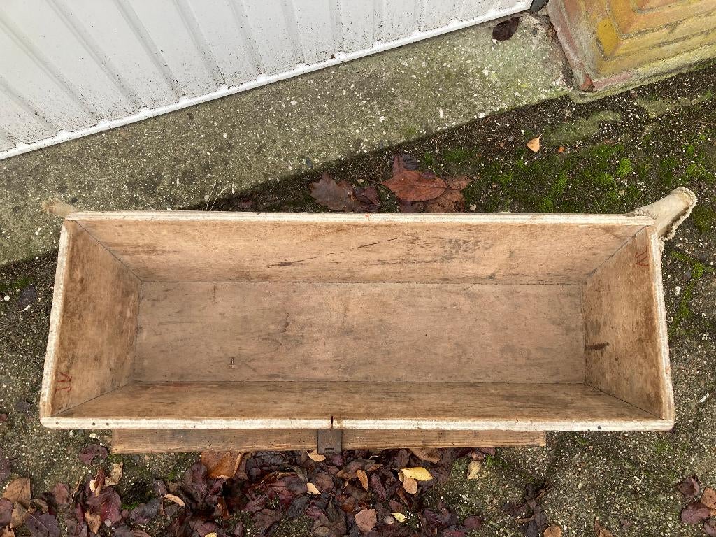 Brocante oude houten trog - voederbak met afdekdoek, Ophalen of Verzenden
