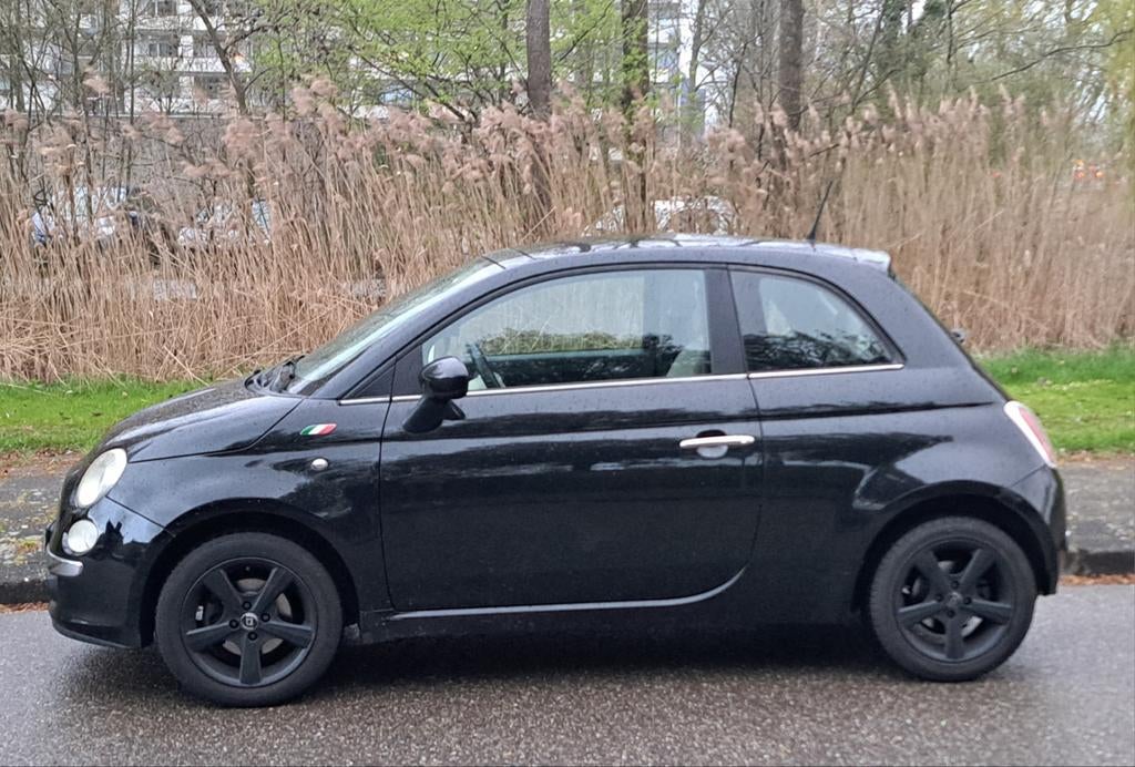 Fiat 500 1.4 Pop 16V 73KW C 2008 Zwart, APK nov. 2026, Auto's, Voorwielaandrijving, 4 cilinders, 4 stoelen, Origineel Nederlands