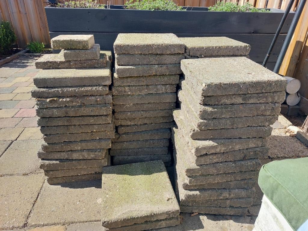 Gratis af te halen stoeptegels 30x30, Tuin en Terras, Tegels en Klinkers, Ophalen, Gebruikt, Beton, Terrastegels