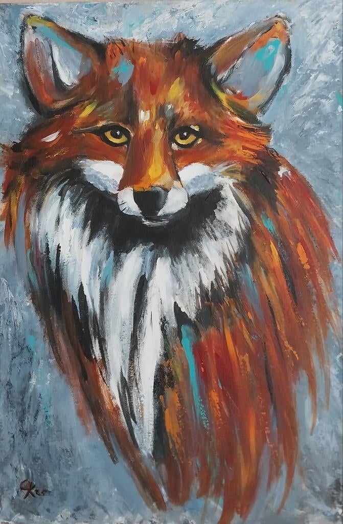 Vurige vos, Antiek en Kunst, Kunst | Schilderijen | Modern, Ophalen of Verzenden