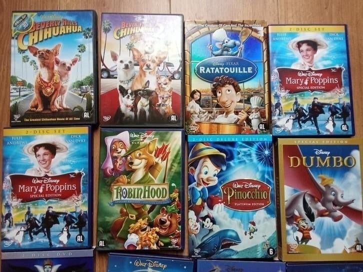 16 mooie Disney DVD's - o.a. Mary Poppins, Ratatouille, Avontuur, Gebruikt, Alle leeftijden, Ophalen of Verzenden