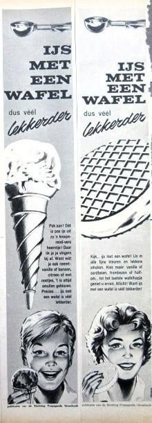 7 vintage advertenties reclames ijs 1962-00 Calippo Magnum, Verzamelen, Merken en Reclamevoorwerpen, Ophalen of Verzenden, Gebruikt