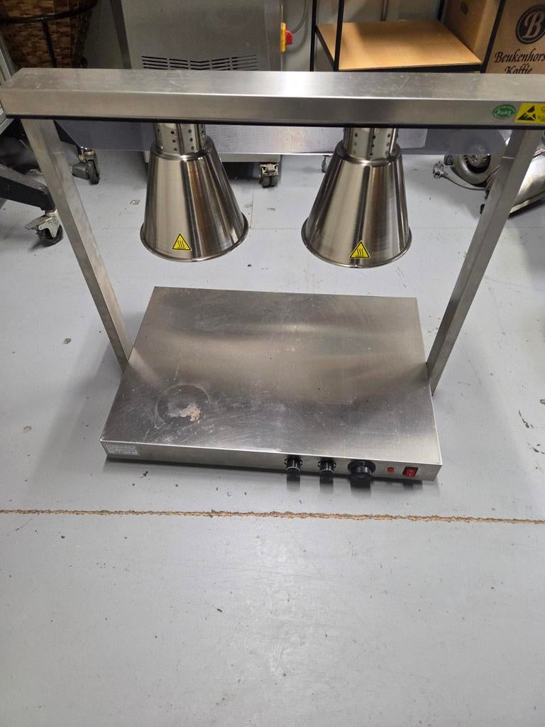 Warmhoudplaat met 2 warmtelampen - Horeca, Ophalen of Verzenden