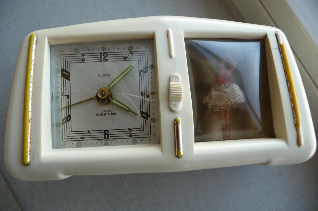 wekker met ballerina en muziekdoos jaren 50, Antiek en Kunst, Antiek | Klokken, Ophalen of Verzenden