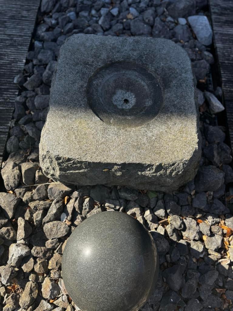 Stenen waterornament voor tuin of terras, Ophalen, Gebruikt, Graniet, Waterornament