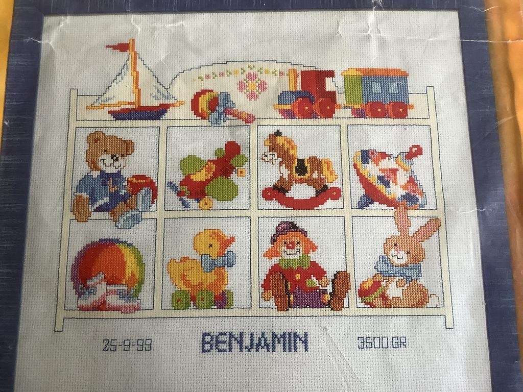 Geboorte merklap, Hobby en Vrije tijd, Borduren en Borduurmachines, Ophalen of Verzenden, Zo goed als nieuw, Patroon