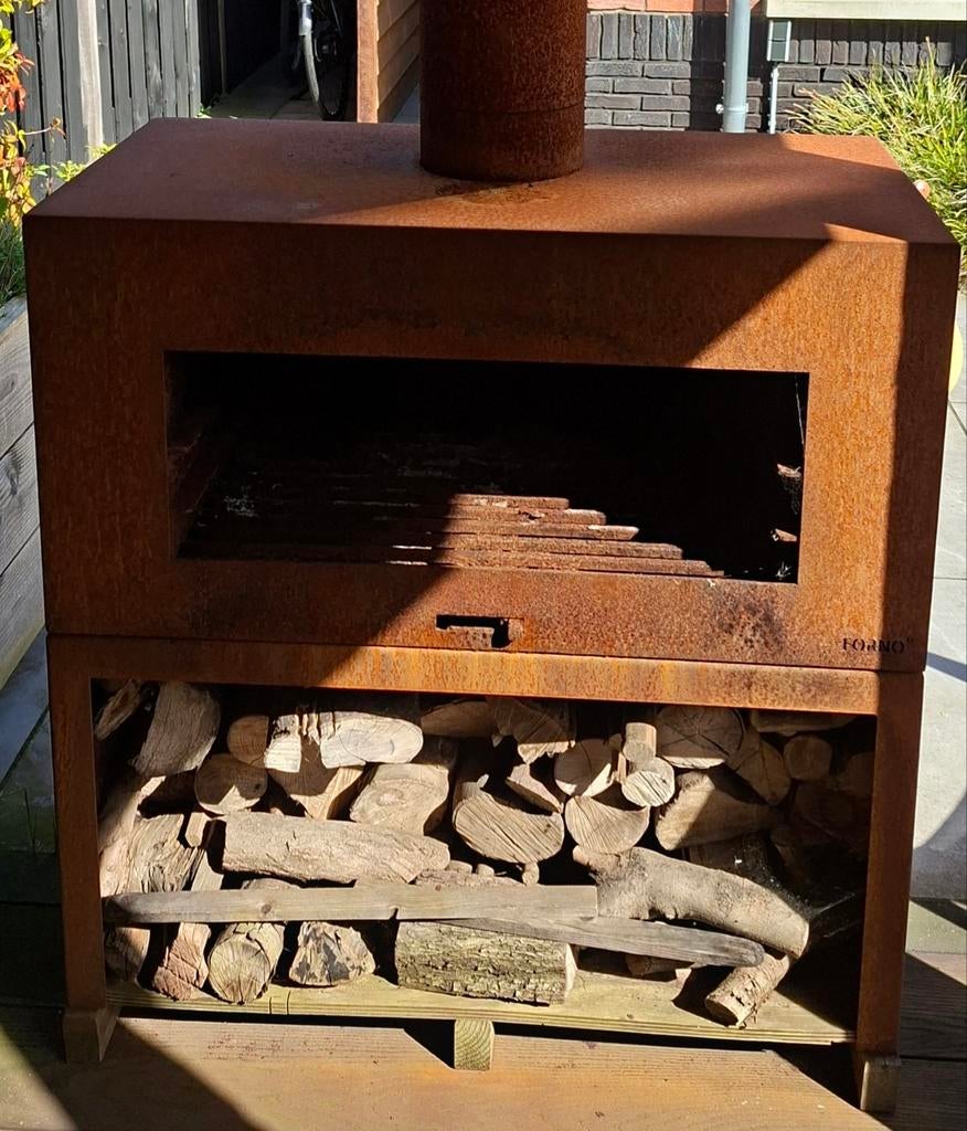 Forno buitenkachel - Cortenstaal tuinhaard, Tuin en Terras, Tuinhaarden, Gebruikt, Ophalen