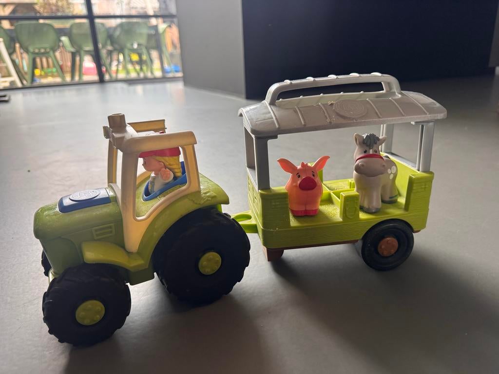 Fisher-Price tractor met aanhanger en dieren, Ophalen of Verzenden, Gebruikt