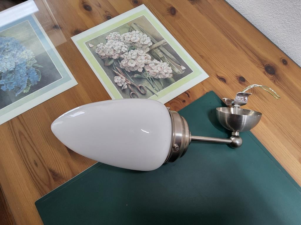 Wandlamp haaks, Menhir, melkglas, Ophalen of Verzenden, Gebruikt, Metaal