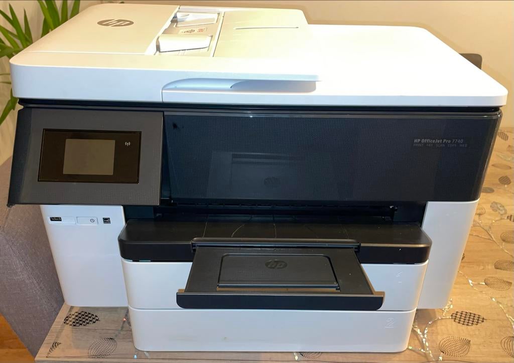 HP OfficeJet Pro 7740 All-in-One Printer A3/A4 Kleur Fax Web, Gebruikt, Faxen, Inkjetprinter, All-in-one
