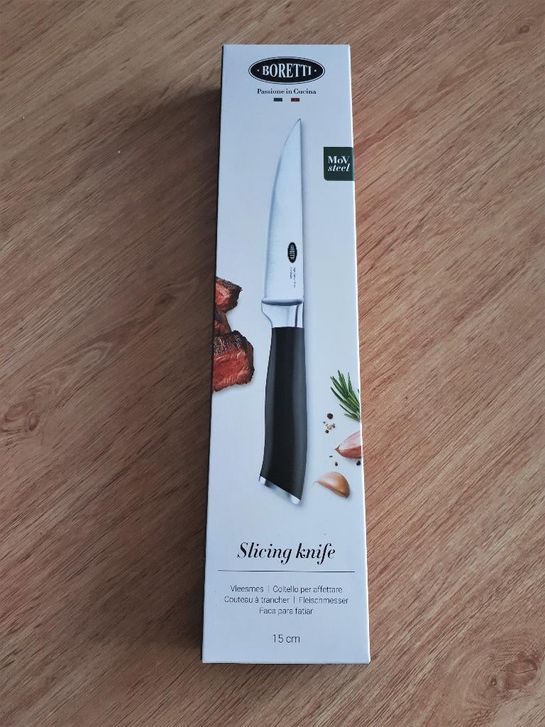 Boretti vleesmes, Huis en Inrichting, Keuken | Bestek, Nieuw, Ophalen of Verzenden, Rvs of Chroom, Vaatwasserbestendig