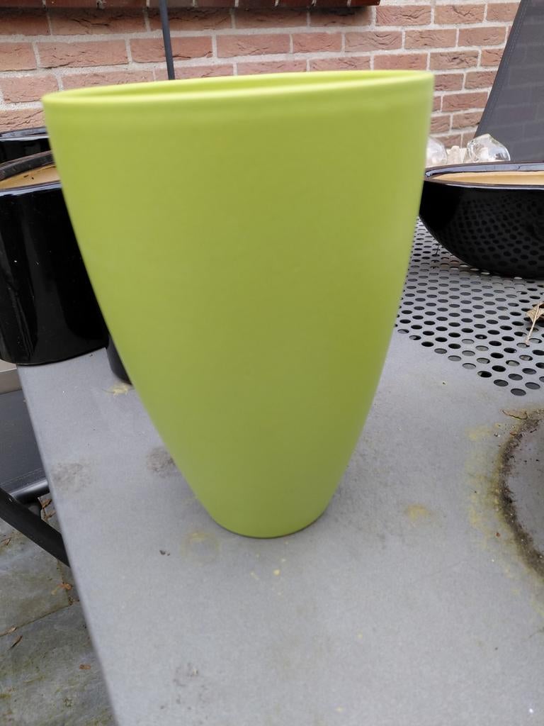 Groene Bloempot - voor Binnen, Tuin en Terras, Bloempotten, 25 tot 40 cm, Overige materialen, Gebruikt, Ophalen of Verzenden