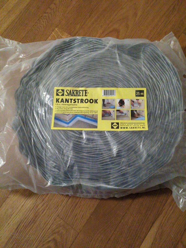 Sakrete Kantstrook 25 meter voor vloerisolatie, Ophalen of Verzenden, Nieuw