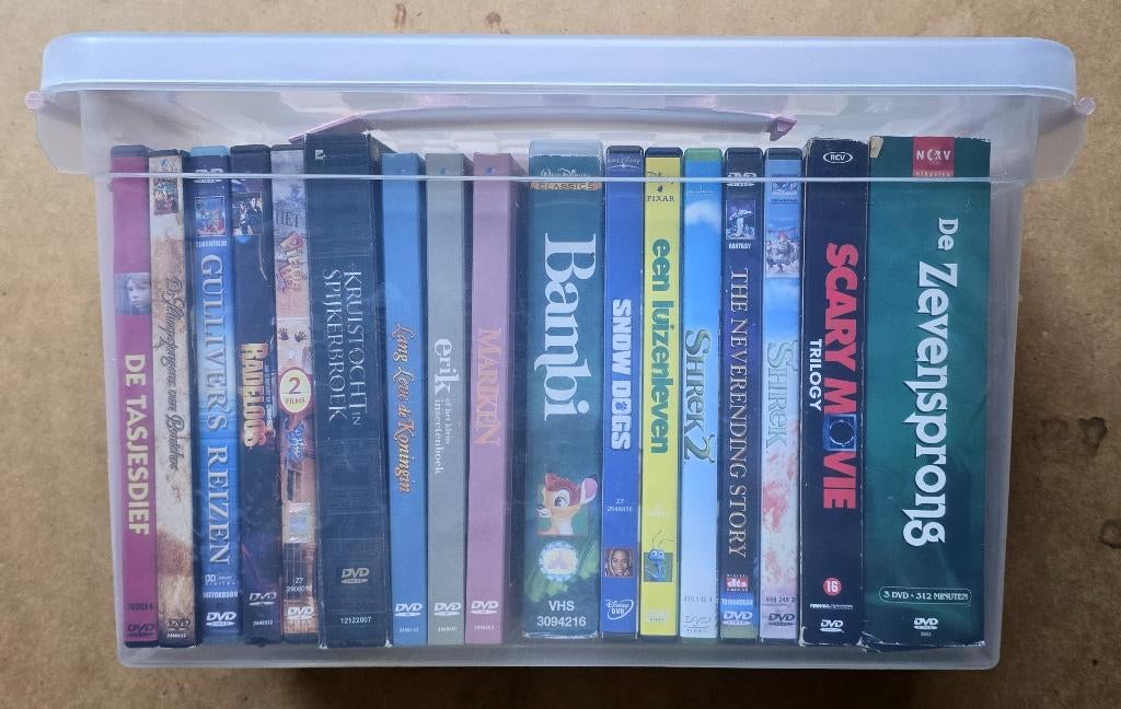 DVDs box #6 17x (waarvan 1x VHS + enkele 2 / 3 disc DVDs), Alle leeftijden, Ophalen of Verzenden, Gebruikt