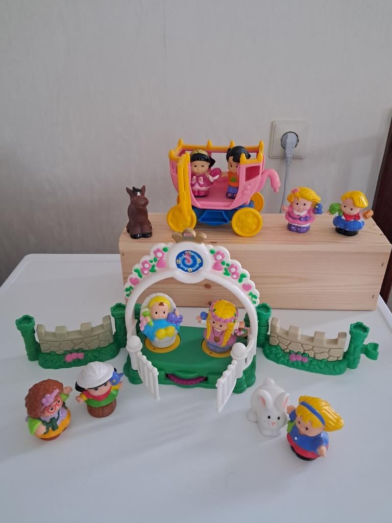 Little People speelgoed met koets en poppetjes, Ophalen of Verzenden