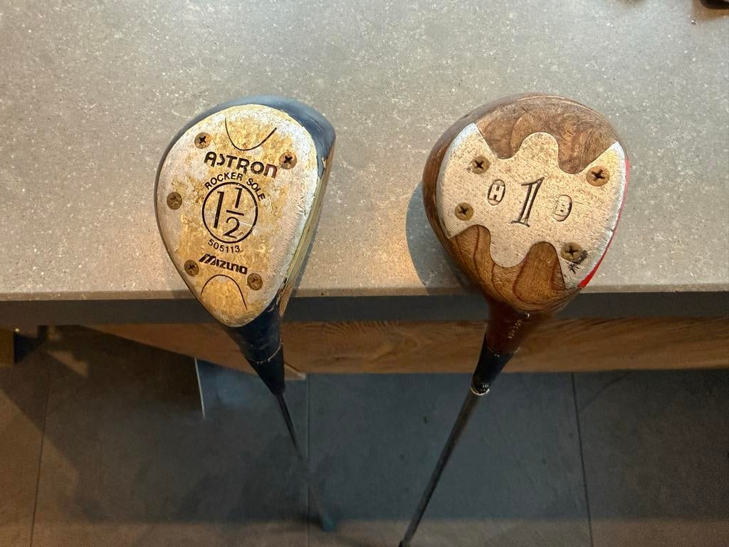 Vintage houten golfclubs: Power-Bilt & Mizuno (persimmon), Ophalen of Verzenden, Gebruikt, Club