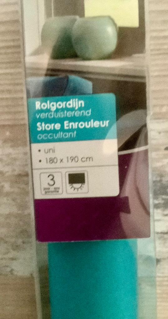 NIEUWE Decosol rolgordijn verduisterend uni Aqua 180x190cm, Ophalen, 100 tot 150 cm, Blauw, Nieuw