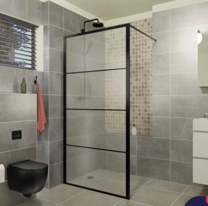 Douche wand 100x200cm zwart, Ophalen, Zo goed als nieuw